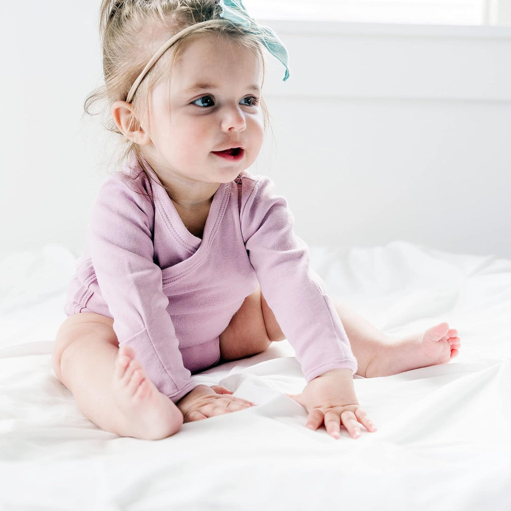 Side Snap Kimono Bodysuit Set, Mitten Cuffs, 100% Cotton, Boy Girl, 4 Pack