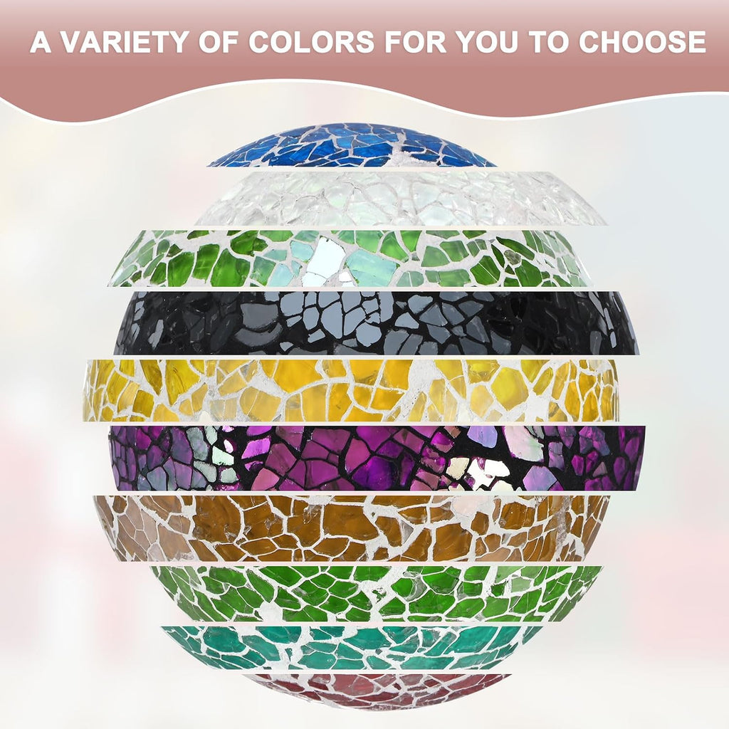 6-Pack Decorative Ball for Bowls, 2.4 Inch Mosaic Glass Balls Decorative Glass Orbs Decor/Dining Tables/Wedding - Set of 6