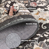 Washable Runner Rug, 2x10 Non-Slip Vintage Farmhouse Hallway Runner Rug with Rubber Backing, Boho So