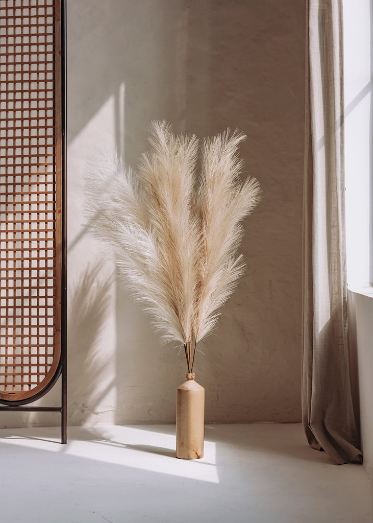 43" / 3.6 ft Pampas Grass Tall 4 Pcs - Artificial Large Pampas Grass Decor for Floor Vase, Room Decor, Home Decor