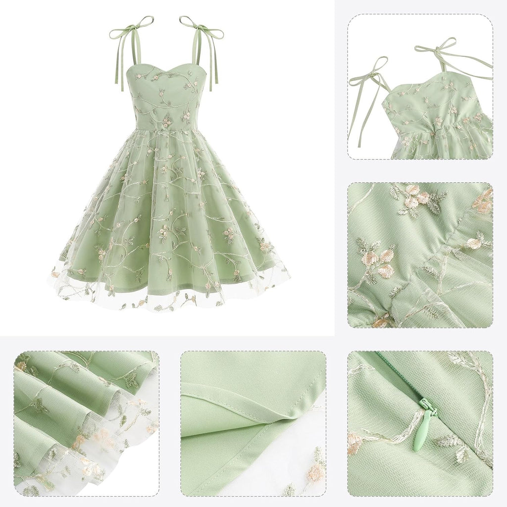 Embroidery Flower Girl Lace Dess for Kids Party Wedding Bridesmaid Tulle Dresses Princess Pageant Birthday Floral Gown