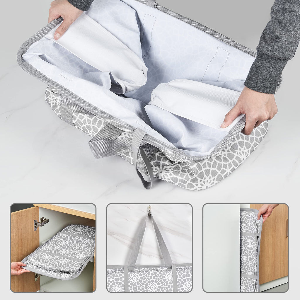 Collapsible Laundry Caddy 80L Large Foldable Laundry Basket Grey Collapsible Laundry Hamper Fabric Laundry Tote with