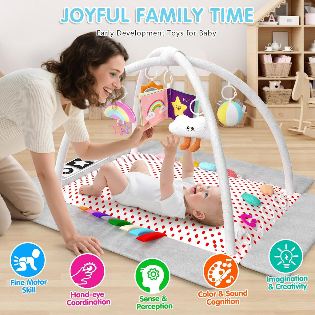 Play Gym Mat Tummy Time Mat with 5 Detachable Items Baby Essentials