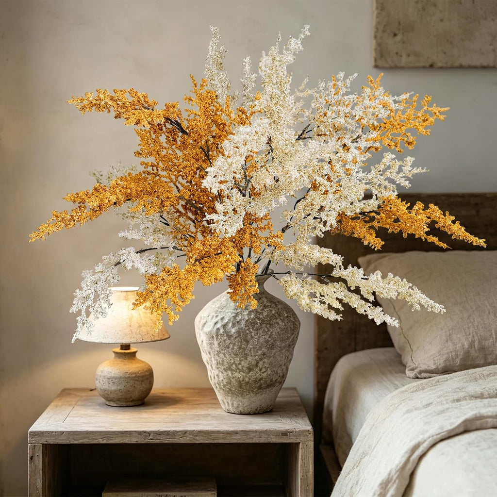 Fake Plants 30in Faux Branches for Vase Filler, Artificial Plants Fall Flowers with Long Stem Fall Decorations - Set of 4
