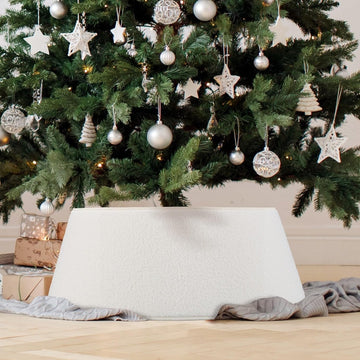 Beautiful Christmas Tree Collar - Authentic 28" Boucle Tree Ring for Any Christmas Decor - Easy to Set Up Skirt