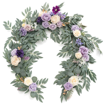 Purple Artificial Flower Garland Wedding Arch 6 FT