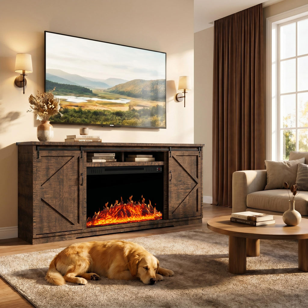 70", Entertainment Center for TV up to 80", Brown
