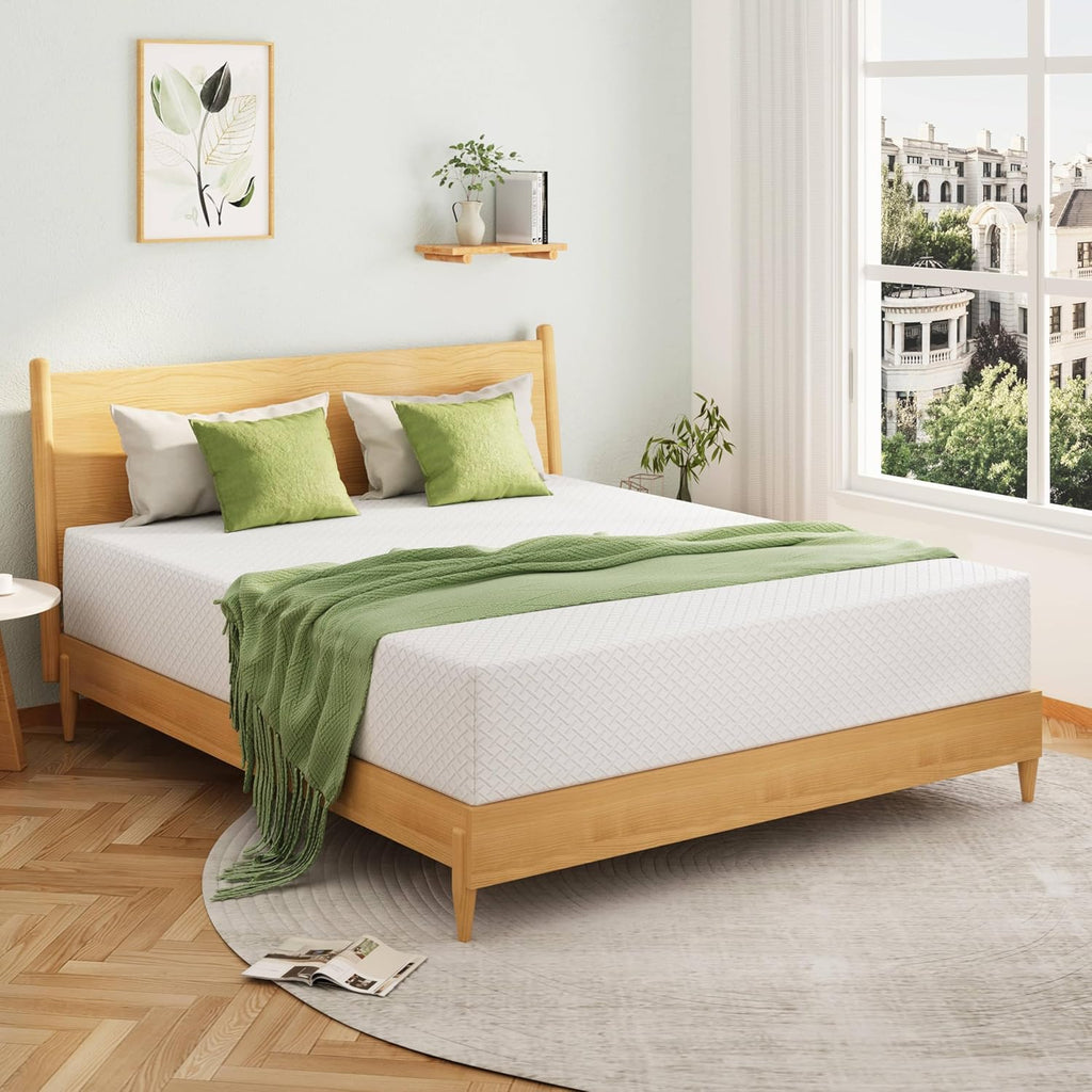 Queen Mattress 12 Inch, Green Tea Memory Foam Mattress, Medium Firm | Bed Mattress in A Box, Cooling Green Tea Gel