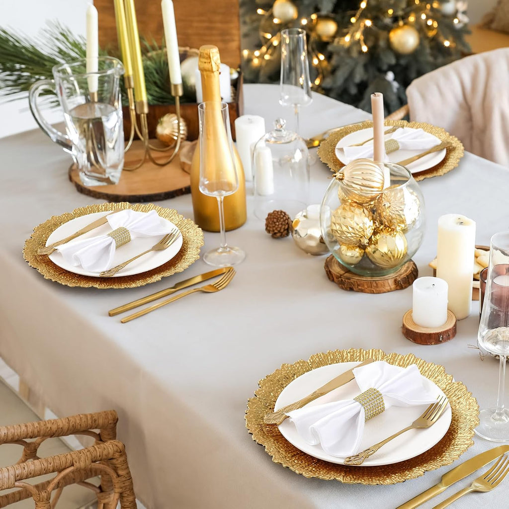 Gold Charger Plates 13" Round Reef Gold - Set of 12