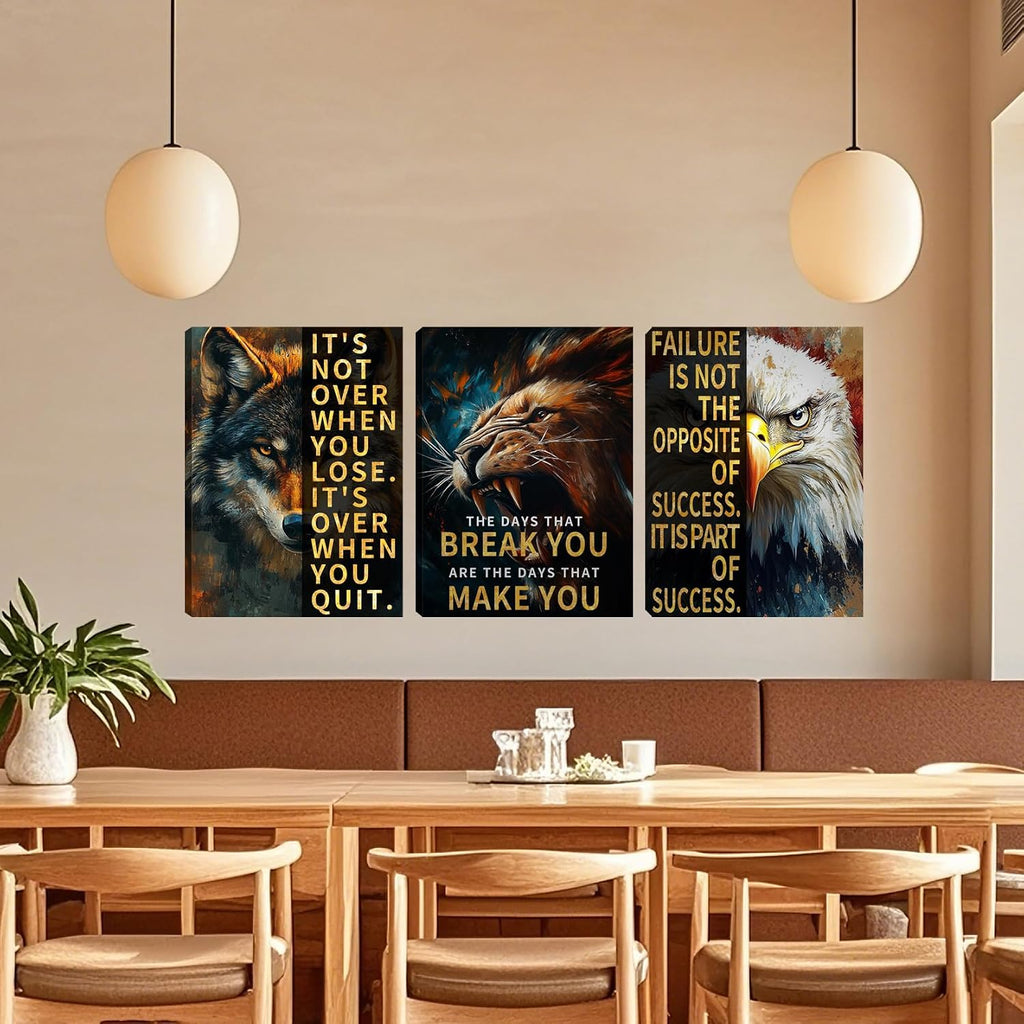 3 Panel Print Canvas Wall Art Motivational Office Wall Decor Painting Inspirational Posters Modern Inspiring Artwork