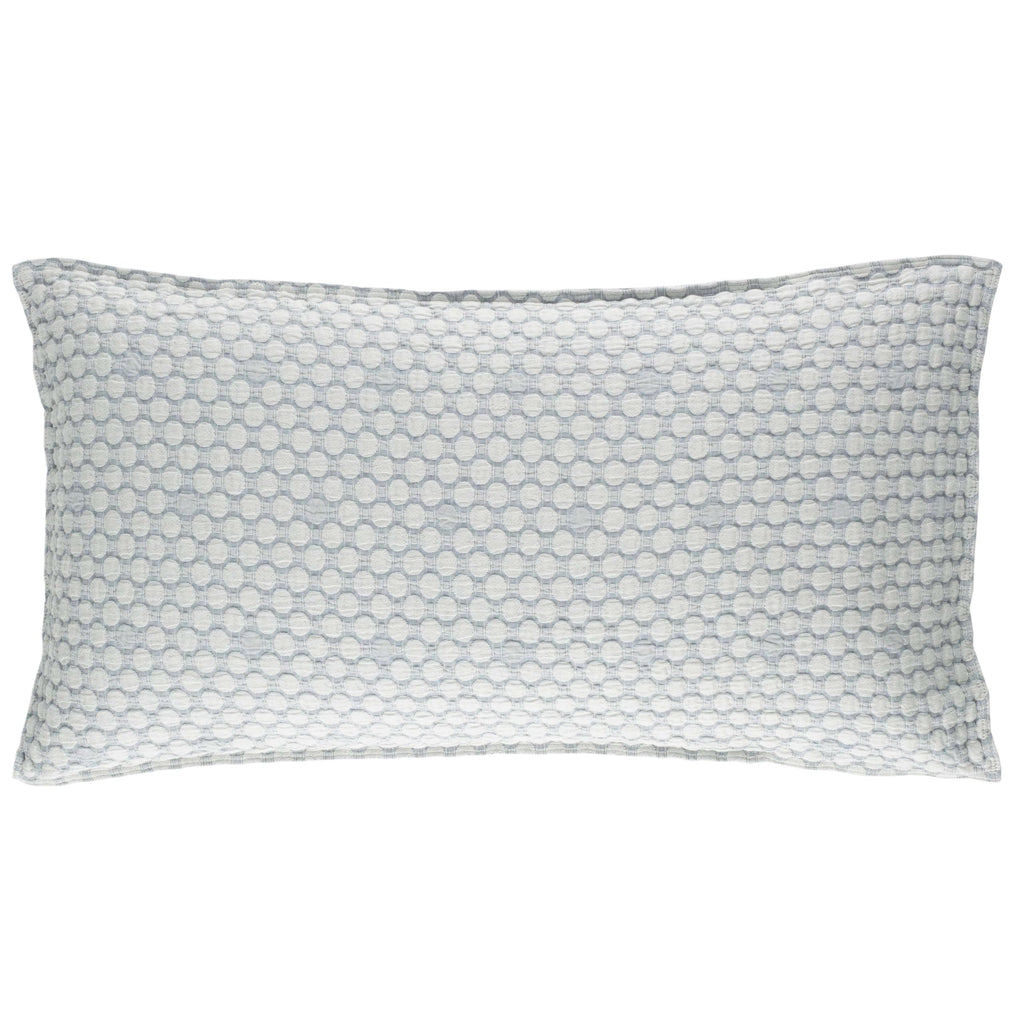 Lodi Blue Solid Cotton Matelasse Sham, Standard