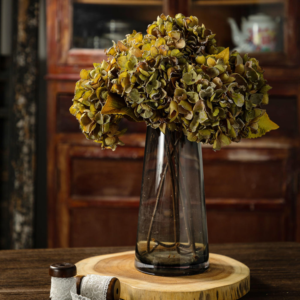 Silk Fall Flowers Artificial Silk Dried Hydrangea Artificial Fall Florals Bouquet Dried Flowers Autumn Decorations (6