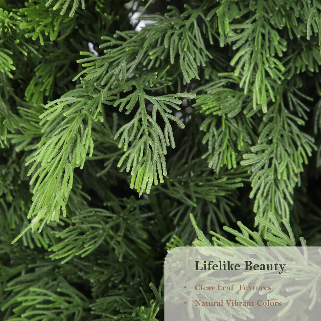 4ft UV Resistant Topiary Trees Artificial Outdoor with Urn Planter & Soft Real Touch Leaves, 48in Lifelike Faux Cedar