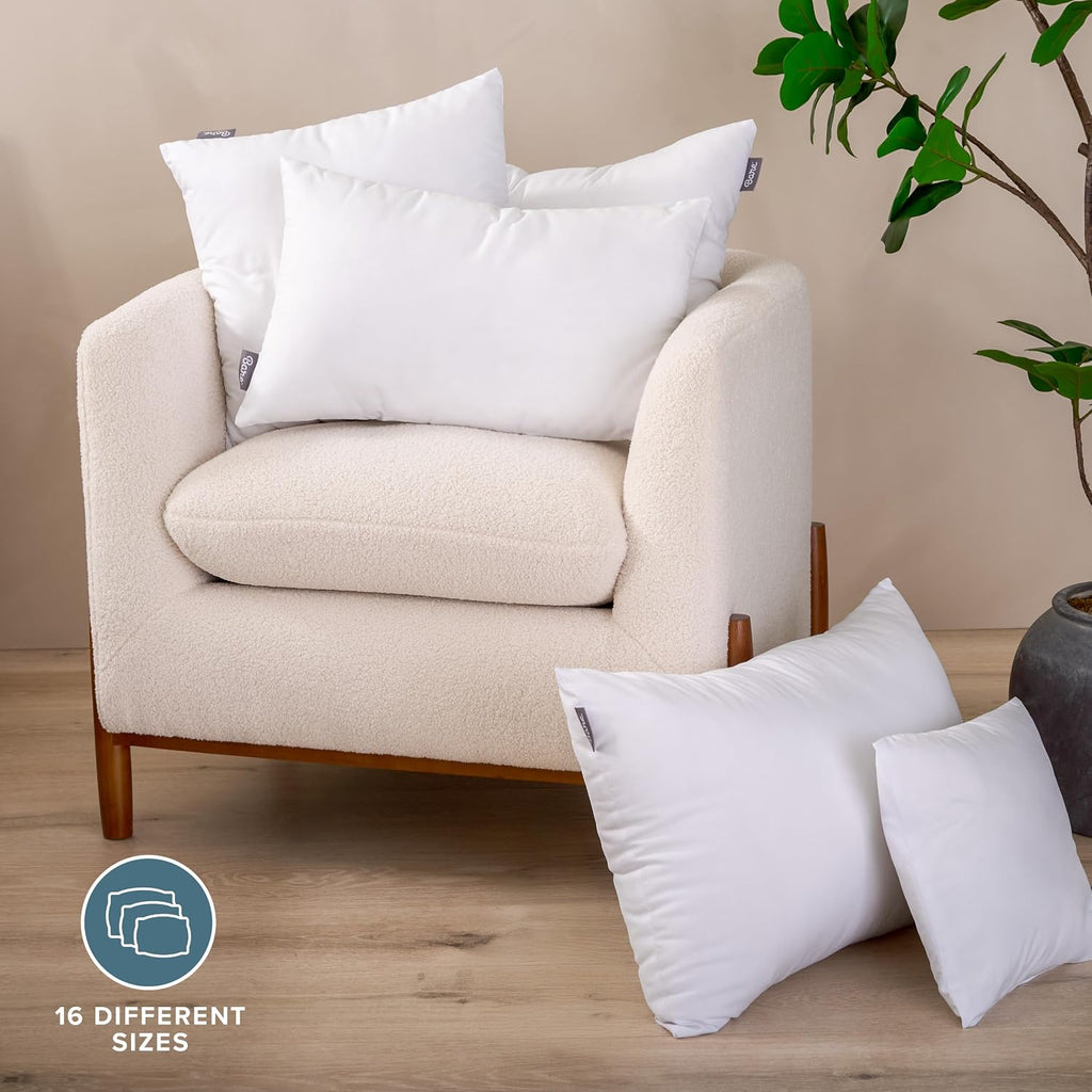 Throw Pillow Insert 18 x 18 Inches (, White) - Set of 2