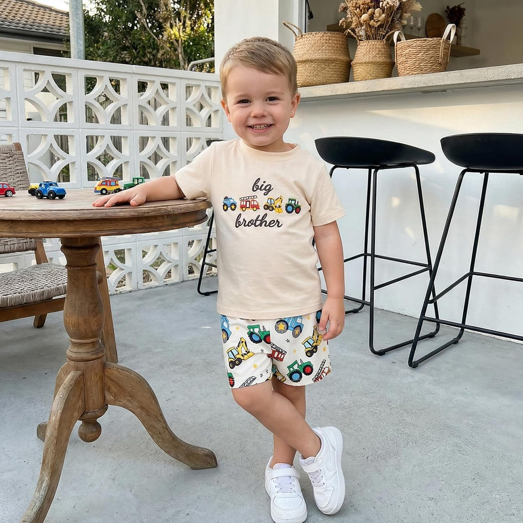 Brother Matching Outfit Toddler Baby Boy Summer Clothes T-Shirt Shorts Set