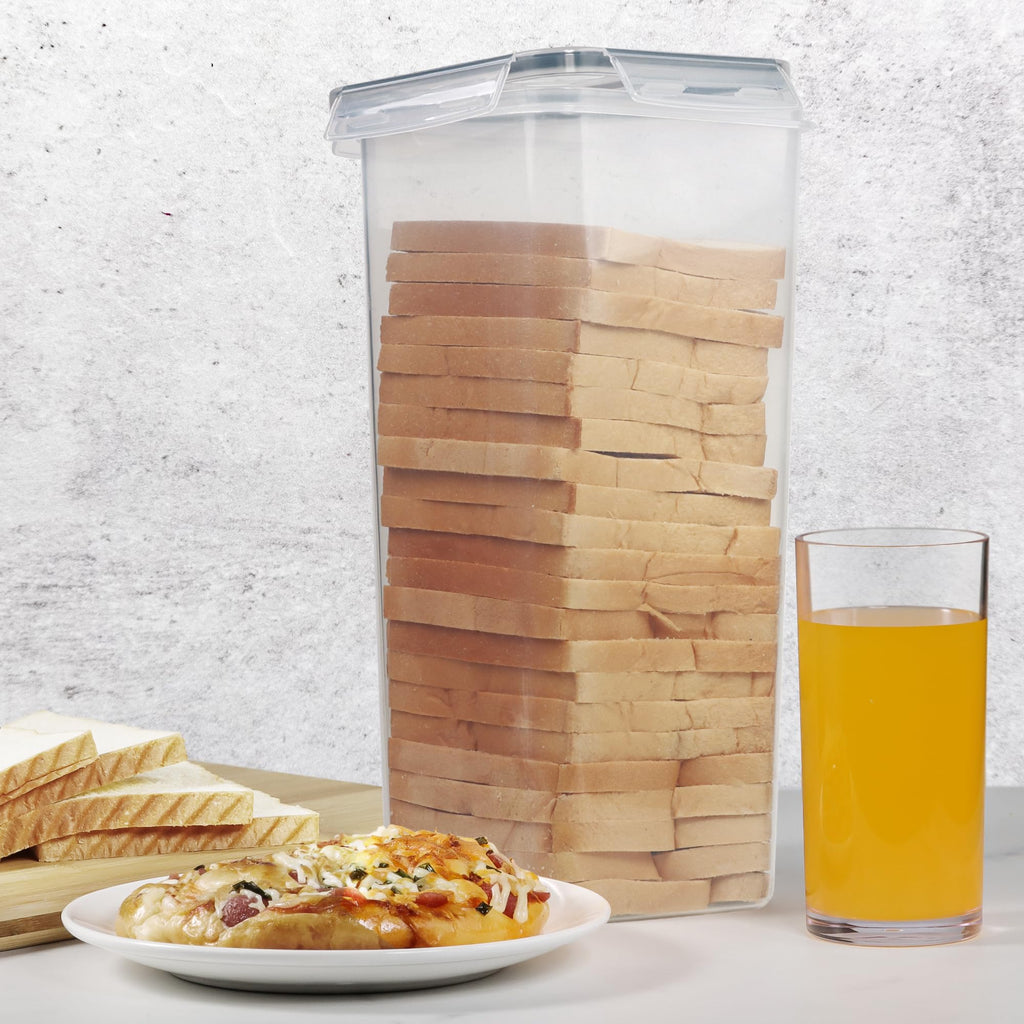 2 Pack, Plastic Bread Container, Bread Storage Counter, Bread Keeper with Airtight Lid, Tall Bread Saver, Sandwich