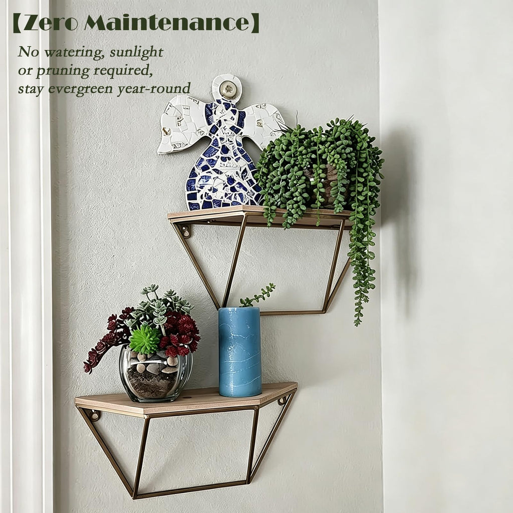 8Pcs Artificial Short Hanging Succulents Plants with Leaves 13.7in