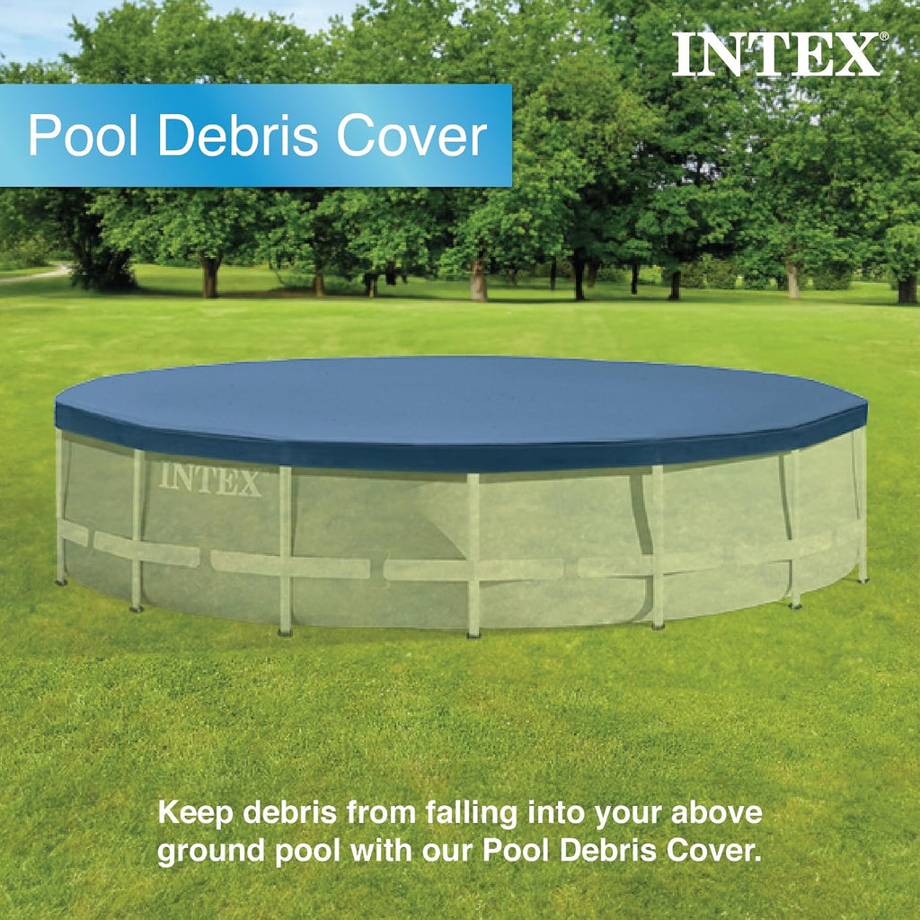 15 Foot by 48 Inch Round Metal Frame Above Ground Swimming Pool Set for Outdoor Use with Filter Pump, Ladder, Ground