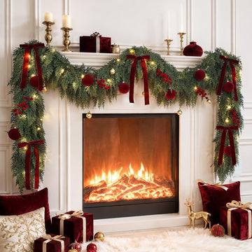 With Lights Ornaments Realistic Preit Cedar Garland