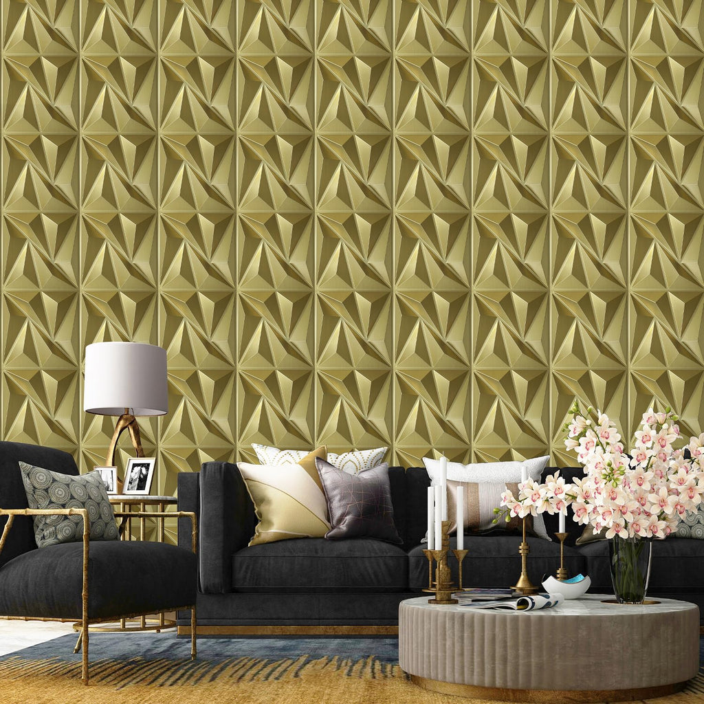 3D Wall Panels Diamond, Champaign Gold, 12''x12'', 33 Pack