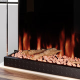 72”W 3-Sided Glass Electric Fireplace Insert, Recessed & Wall Mount Fireplace Heater with Remote, 8 H Timer