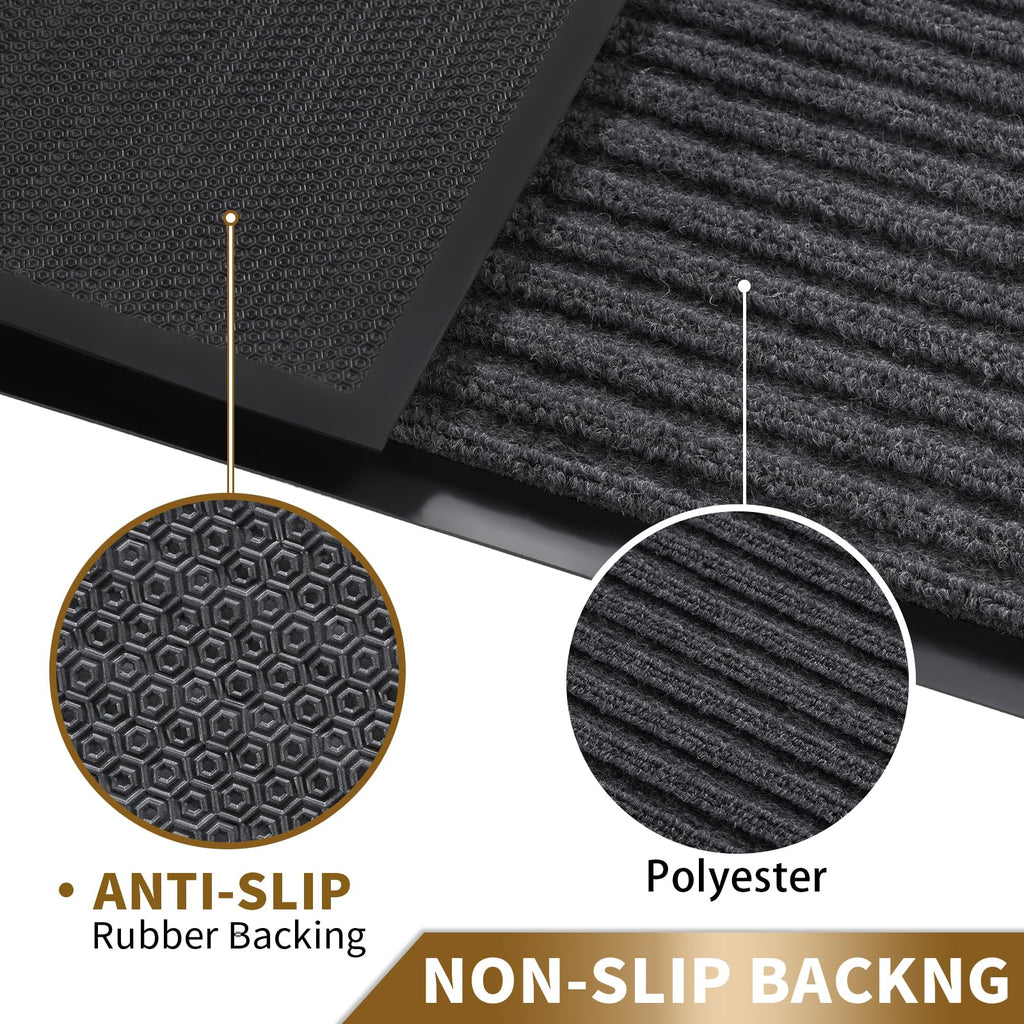 Front Door Mat Outdoor Indoor Entrance, 100% Waterproof All-Season All Weather Doormat, Welcome Matt Outside Entry