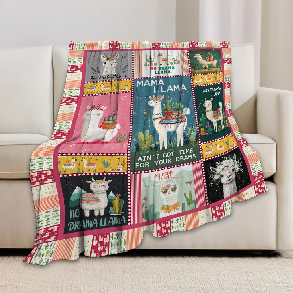 Llama Blanket, Alpaca Throw Blanket, Llama Tropical Gifts Blankets Stuff Fleece Flannel Plush for Girls Women Men Boys