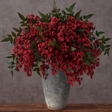 43In Faux Berry Stems for Vase, Flower Picks Faux Branches Fall Decor Floral Picks Stems Realistic Sedum Greenery