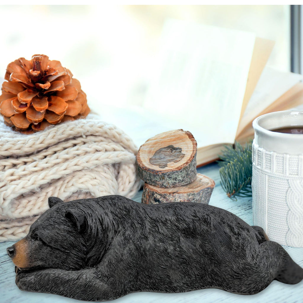 Whimsical Sleeping Black Bear Figurine