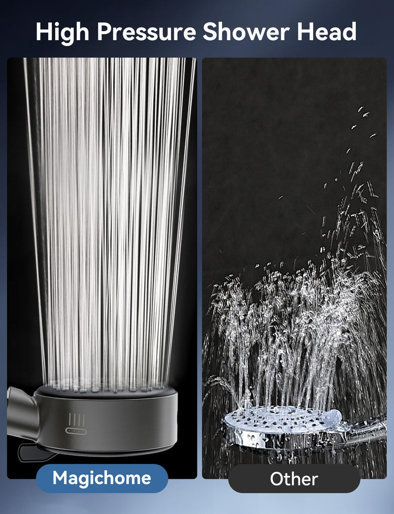 Filtered Shower Head, Gunmetal Black Silicone Panel, 6 Spray Modes