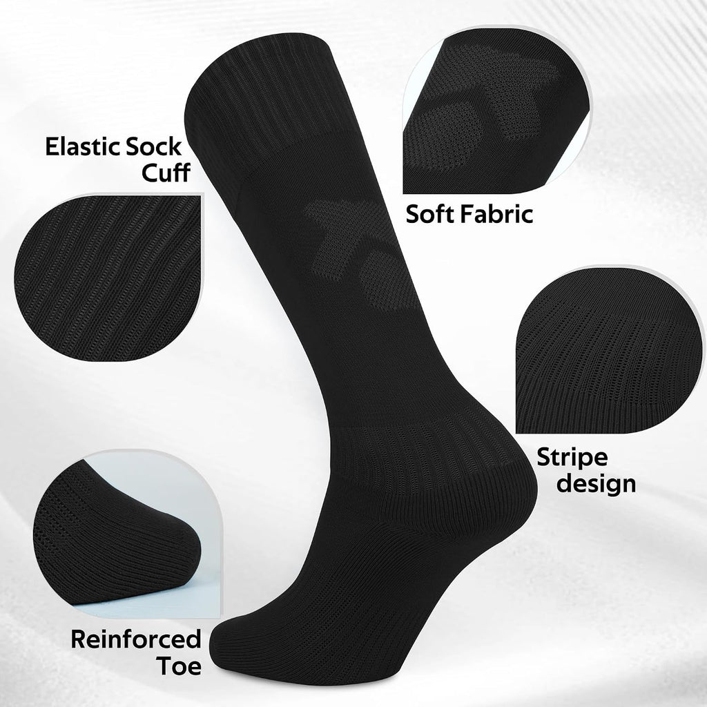 3 Pairs Youth Baseball Socks and Belt Combo Adjustable Softball Football Socks and Baseball Belts for Boys Girls