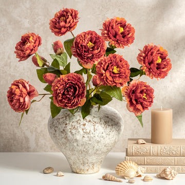 4Pcs Peonies Artificial Flowers Bulk Real Touch Faux Peony Silk Flowers Long Stem for Vase Home Table Wedding