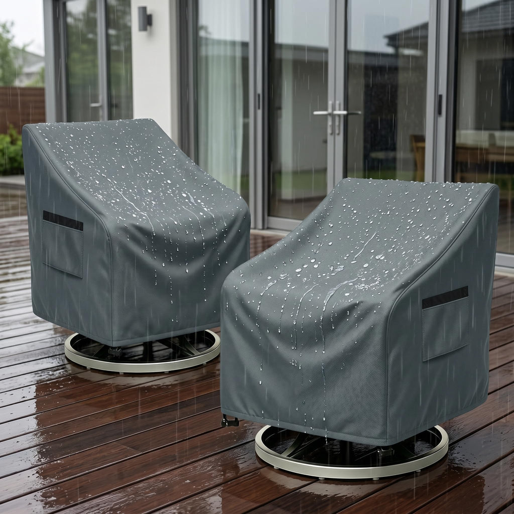 Outdoor Swivel Lounge Chair Cover 4 Pack, (30 L x 34 W x 38.5 H inches) Waterproof Heavy Duty Outdoor Chair Covers
