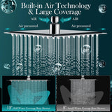 12'' Rain Shower Head Combo, High Pressure Rainfall Shower Head with 16'' Flexible Adjustment of Height/Angle Upgraded