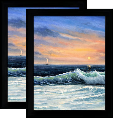 24x36 Poster Frame in Black Wood with Plexiglass 2 Pack