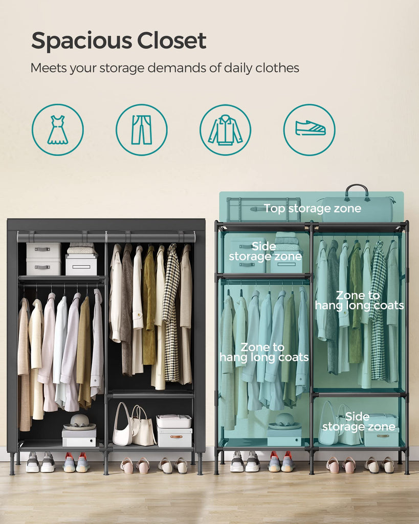 Clothes Rack, Heavy-Duty Wardrobe Closet Organizer