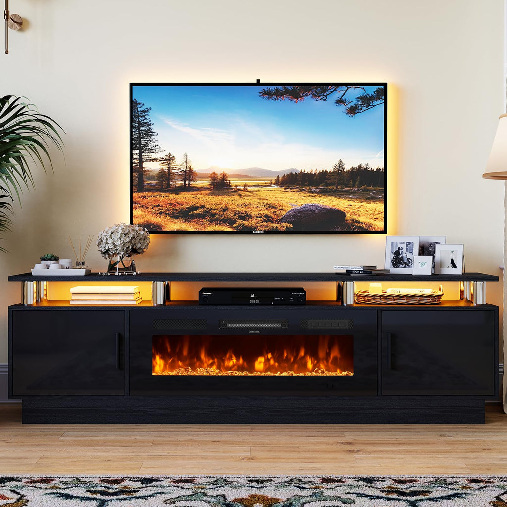 80" TV Stand, Large Entertainment Center & Media Console, Fits TVs up to 90", Storage Cabinet with Shelves, 36"