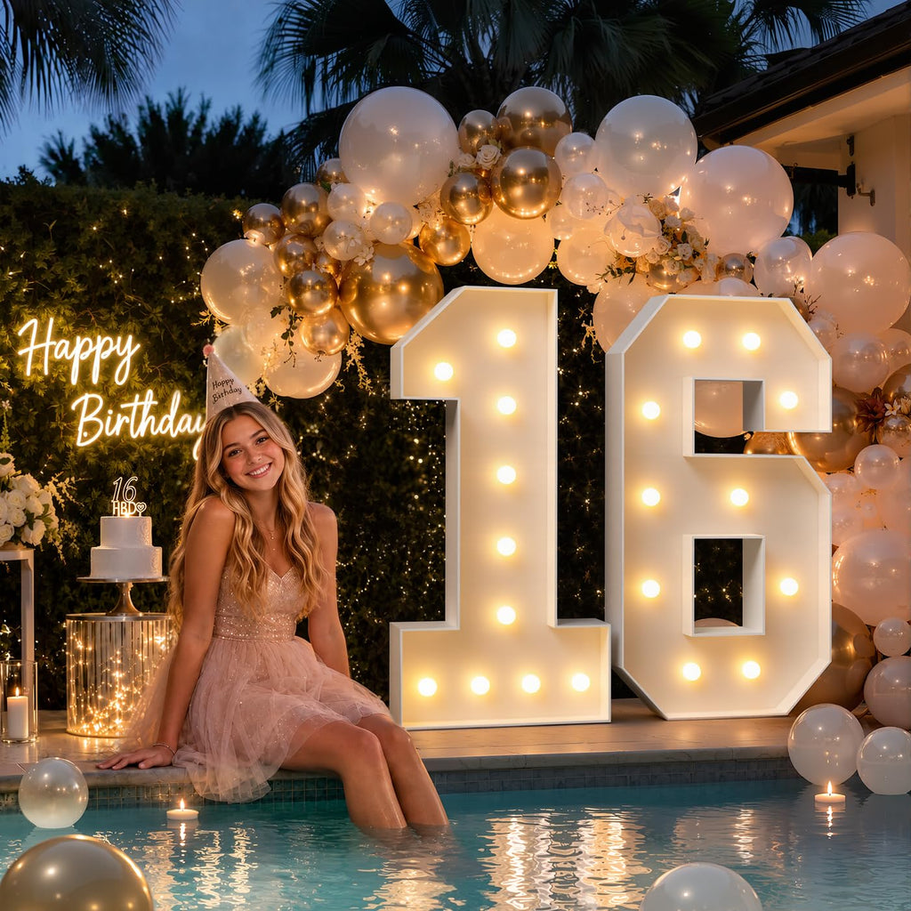 4FT Light Up Marquee Numbers 80 for 80th Birthday Decorations