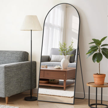 Mirror Full Length 65"x24", Arched Full Body Floor Mirrors with Stand
