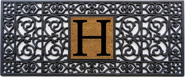 170011741H Rubber Monogram Doormat, 17" x 41" (Letter H)