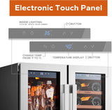24 Inch Wine and Beverage Refrigerator, 60 Can and 20 Bottle Wine Fridge 36-72°F