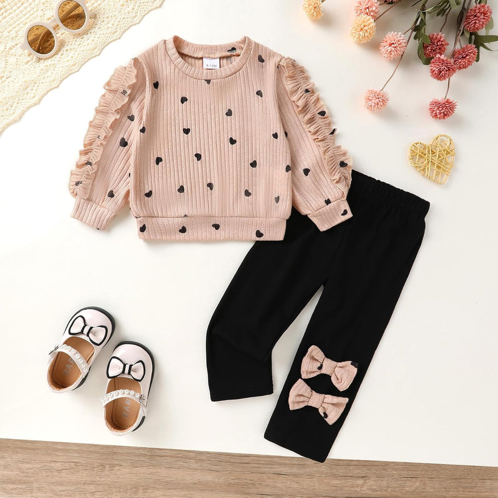 Toddler Baby Girl Clothes Long Sleeve Top and Pants Set