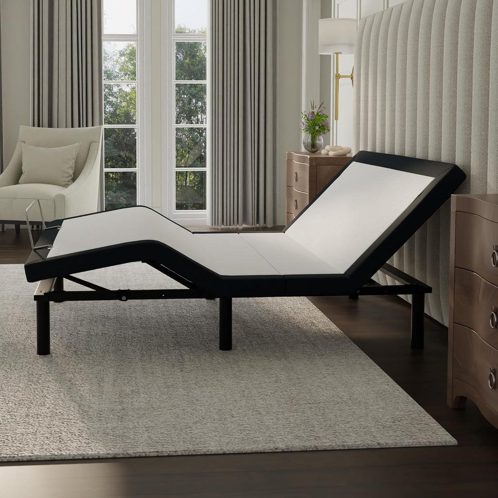 E4 King Adjustable Bed Frame with Massage, Anti-Snore, Zero Gravity, USB Charging, Under Bed Lights, Wireless Remote