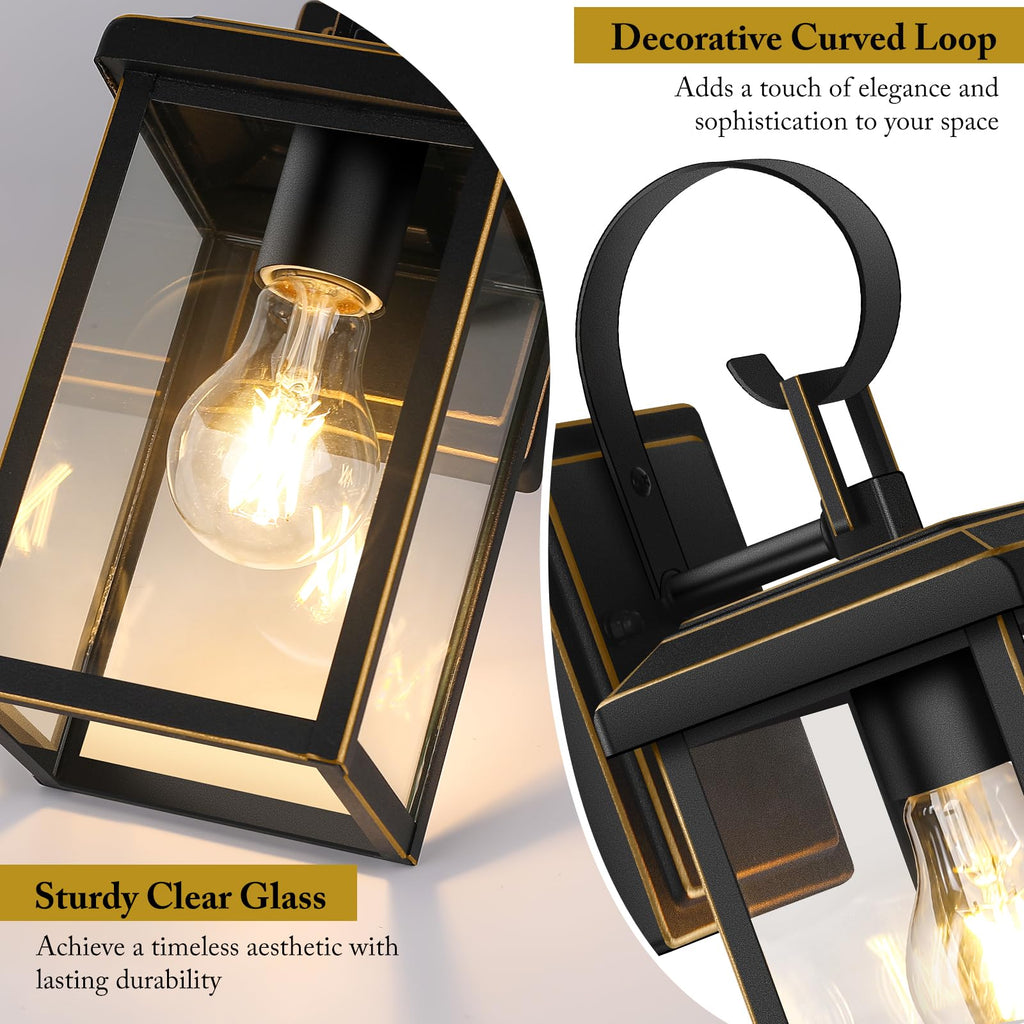 2-Pack Outdoor Wall Light Fixtures, Modern Porch Sconces, Bronze