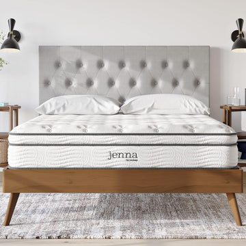 Jenna 10" Innerspring and Memory Foam California King Mattress With Individually Encased Coils, White