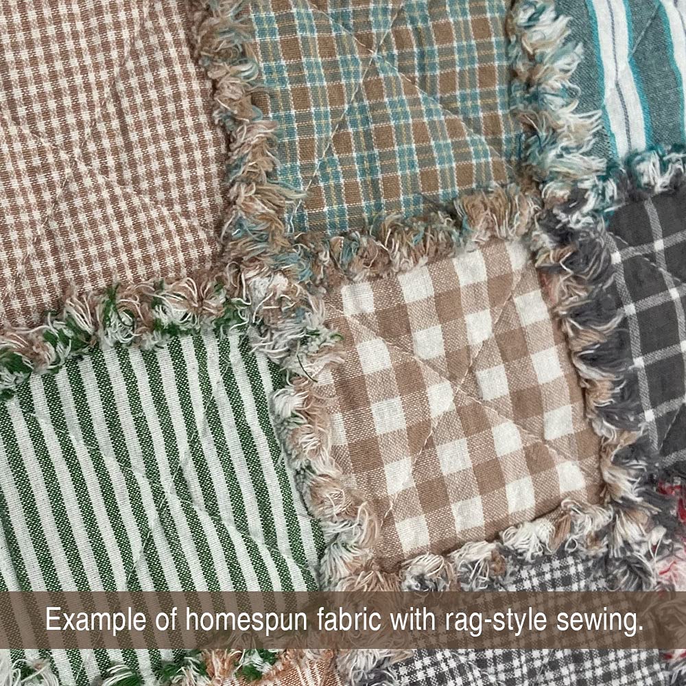 Perfect Green Stripe Cotton Homespun Plaid Fabric by - Sold by The Yard