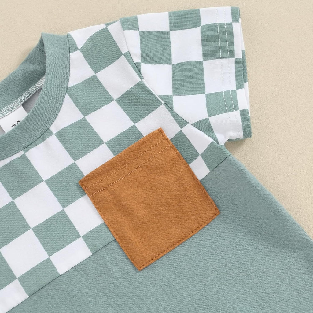 Infant Baby Boy Summer Clothes Contrast Color Short Sleeve T Shirts Stretch Rolled Shorts Cute Newborn Toddler Outfits