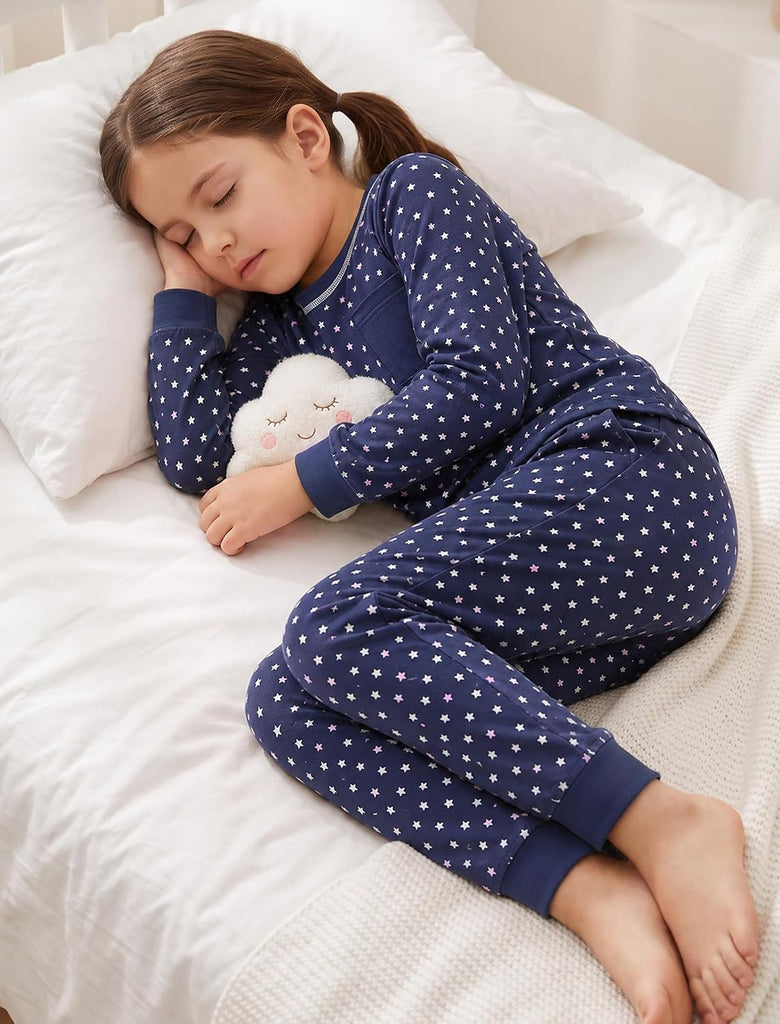 Girls Pajamas Piece Long Sleeve Pjs Set for Kids