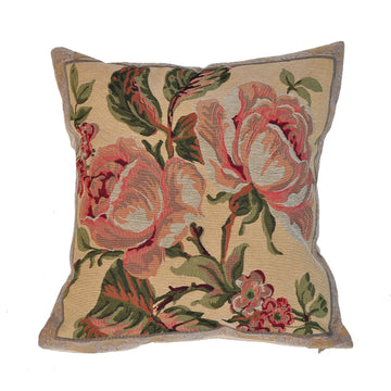 Vintage Floral Tapestry Pillow Cover | Elegant Rose Pattern Decorative Square Cushion Case | European Inspired Throw