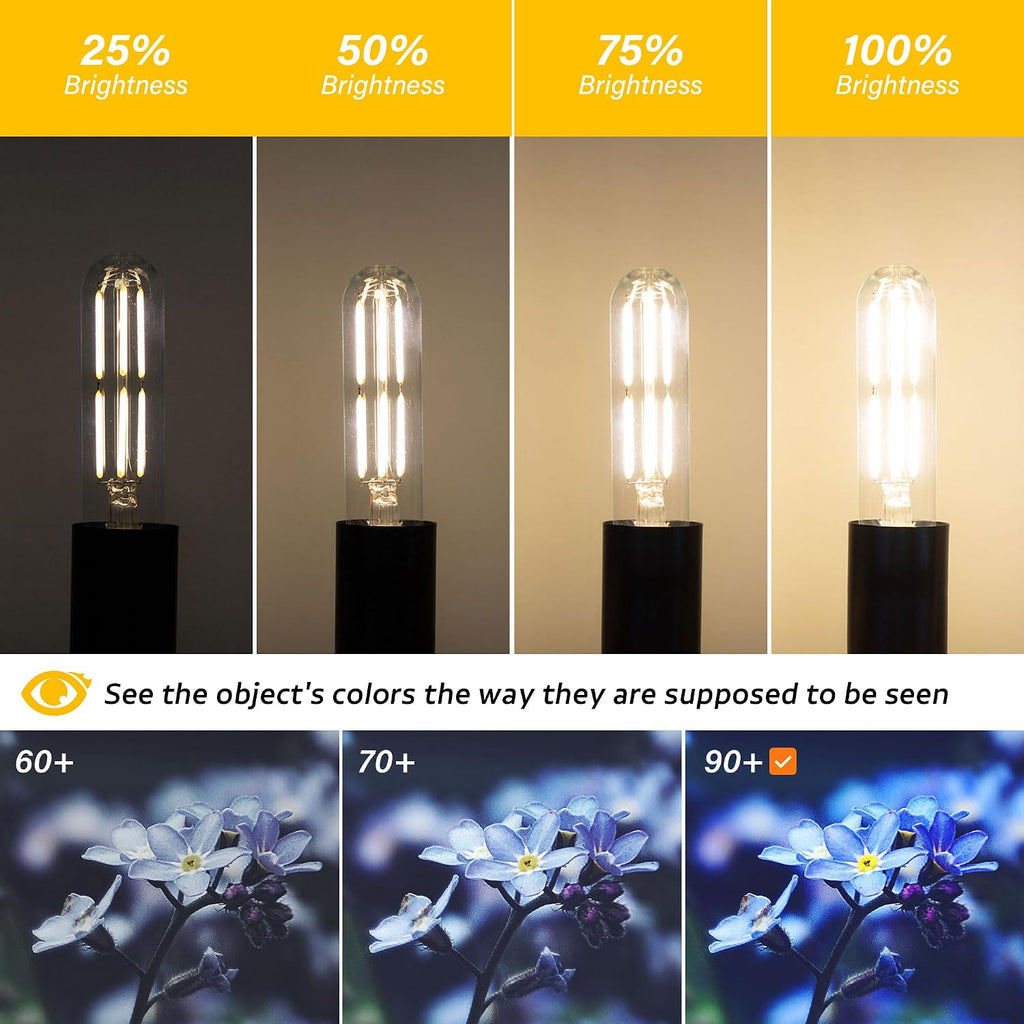 Dimmable E26 T10 LED Bulb Tube Light Bulbs 6W,4000K Neutral White 600LM